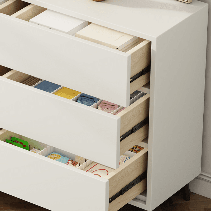 White Simple Raw Wood Console Dresser/Lingerie Chest/Bachelor Chest with 6/4/8 Drawers in Horizontal/Vertical Orientation thumbnail 4