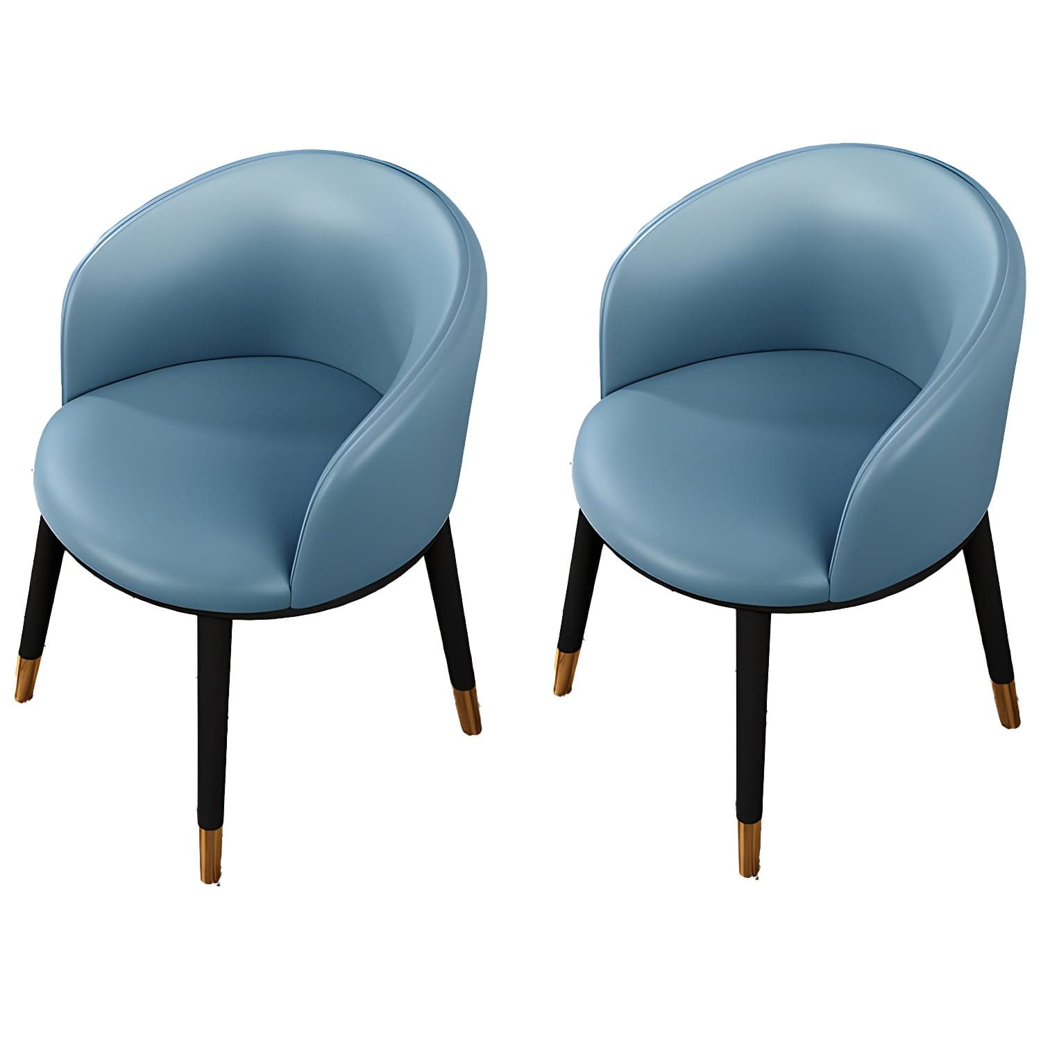 Contemporary Leather Home Arm Chair Solid Back Matte Finish Dining Chair thumbnail 5