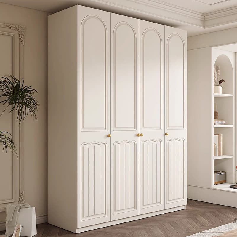 Chalk Minimalist Laminate Cabinet Armoire with Compartments, Interior Shelves, and Clothing Rod thumbnail 3