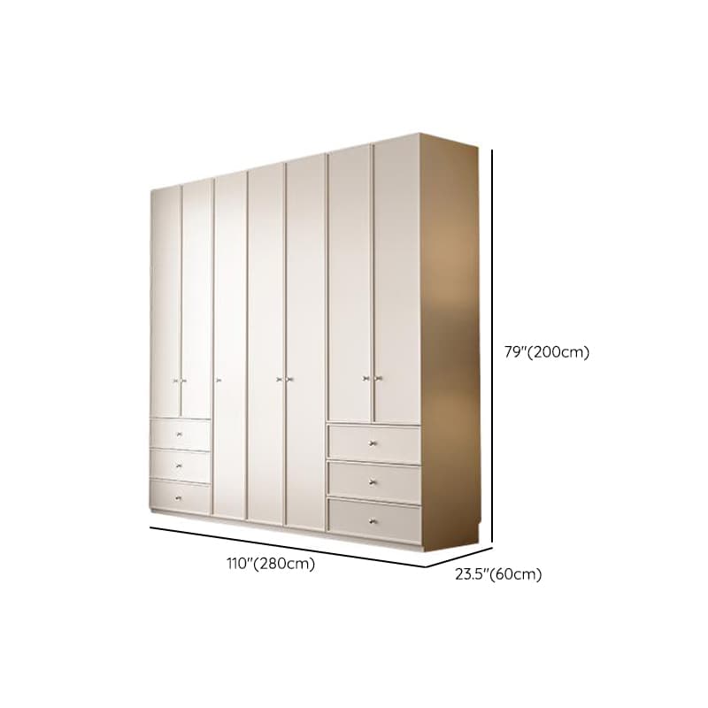 Chalk Modern Wooden Standalone Almirah with 3-Drawer/6-Drawer, Interior Shelves, and Hanging Rod thumbnail 21