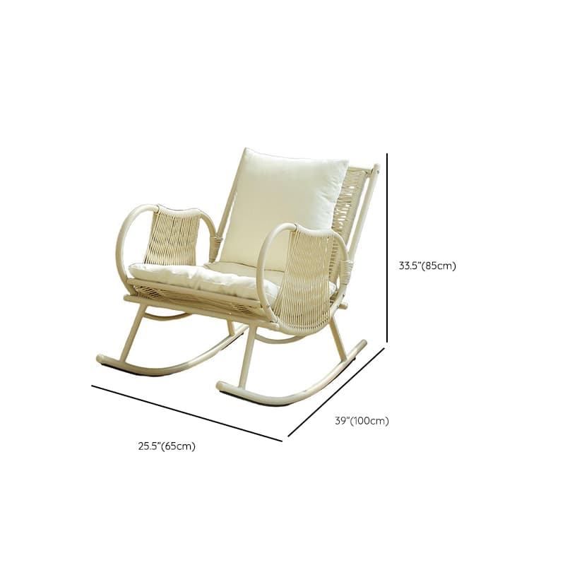 Art Deco Alloy Rocking Chair with Upholstered Track Arm thumbnail 17
