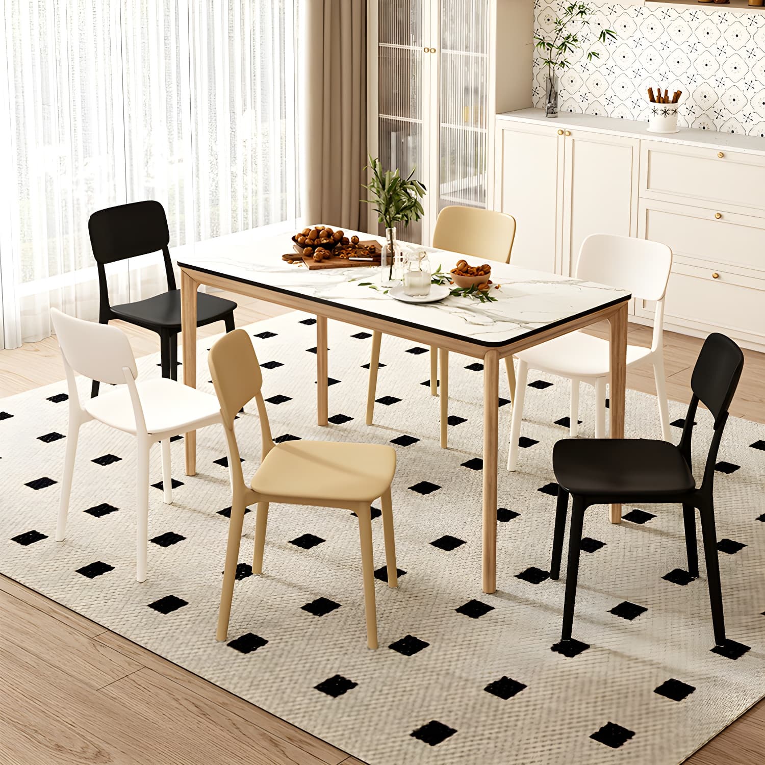 Stackable Scandinavian Style Side Chair with Low Back in Plastic & Acrylic - Armless thumbnail 22