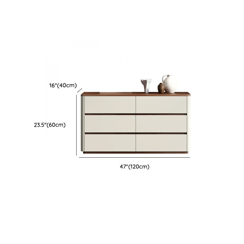 Off-White Simplistic Composite Wood Double Dresser/Bachelor Chest/Lingerie Chest with 8/6/3 Drawers in Horizontal/Vertical Orientation thumbnail 10