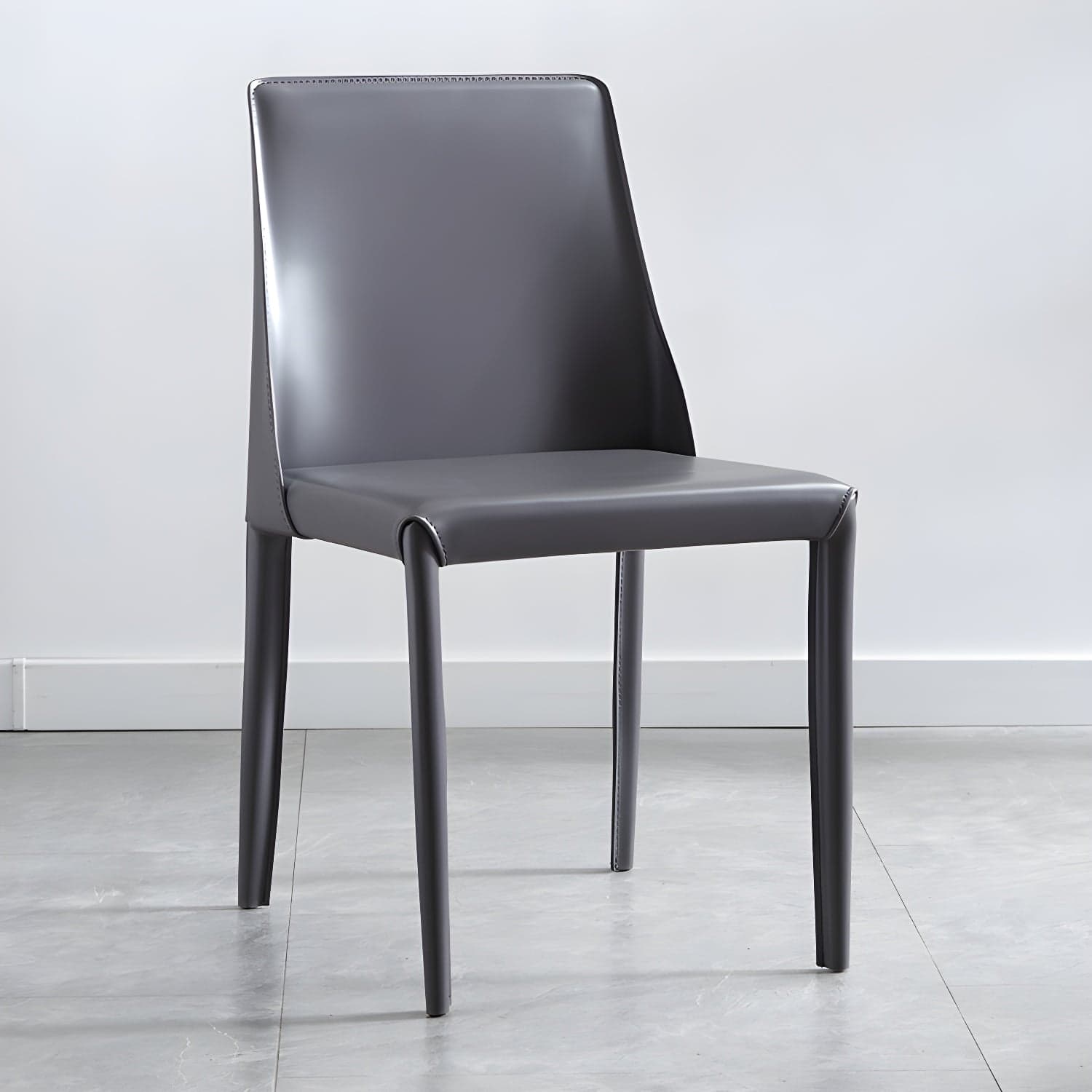 Modern Metal Dining Room Chairs Armless Leather Dining Chair for Restaurant thumbnail 5