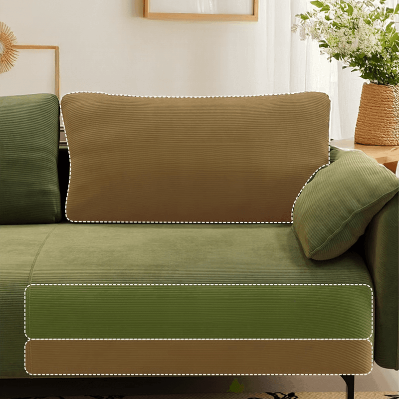 Modern Solid Color Tear Resistant Standard Sofa/Loveseat in Black/Ivory for 3-seater/Seats 2 thumbnail 8
