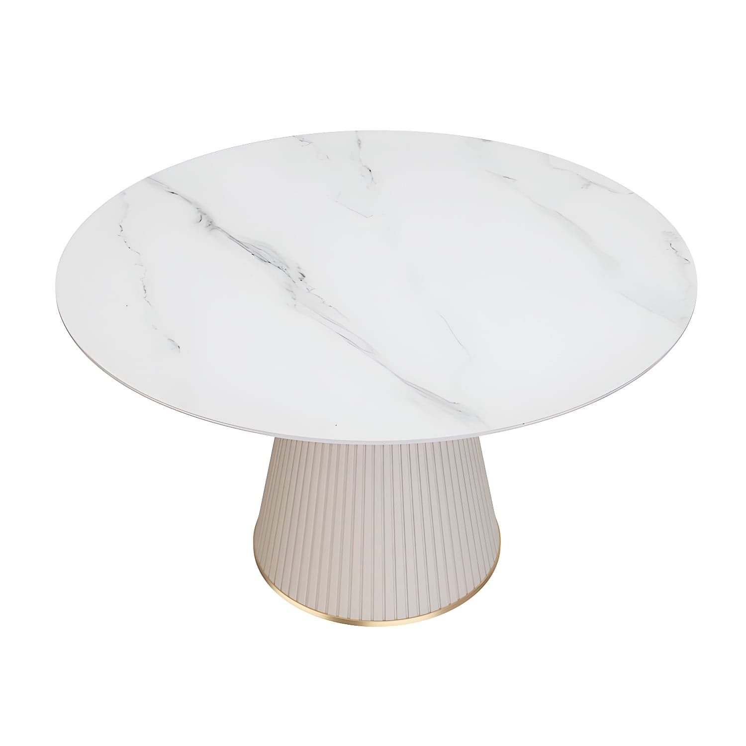 Modern Pedestal Table Steel Base Round Dining Table for Home Kitchen thumbnail 2