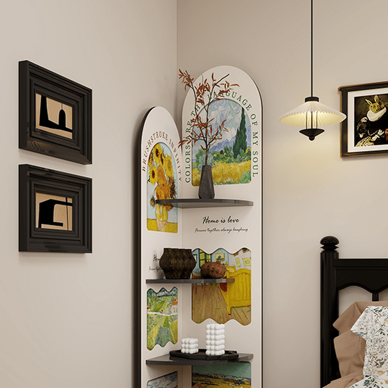 Modern Simple Style Nook Decorative Cabinet with 4 Exterior Shelves, Laminate Countertop in Midnight Black thumbnail 12