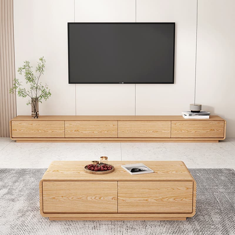 Floating Mount Rectangle TV Stand with Door Living Room Black/White/Natural/Walnut thumbnail 9