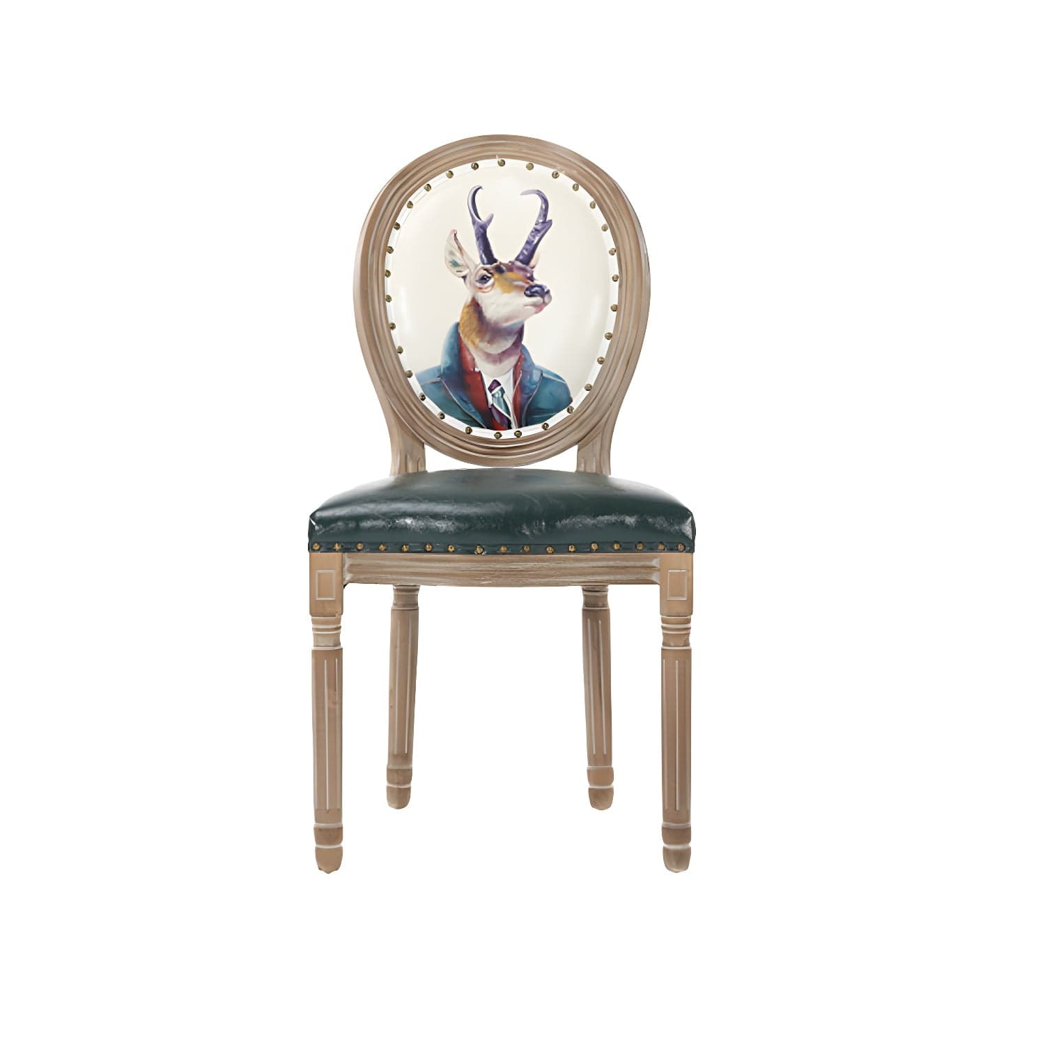 French Country Upholstered Armless Chair Home Solid Wood Dining Chair thumbnail 9