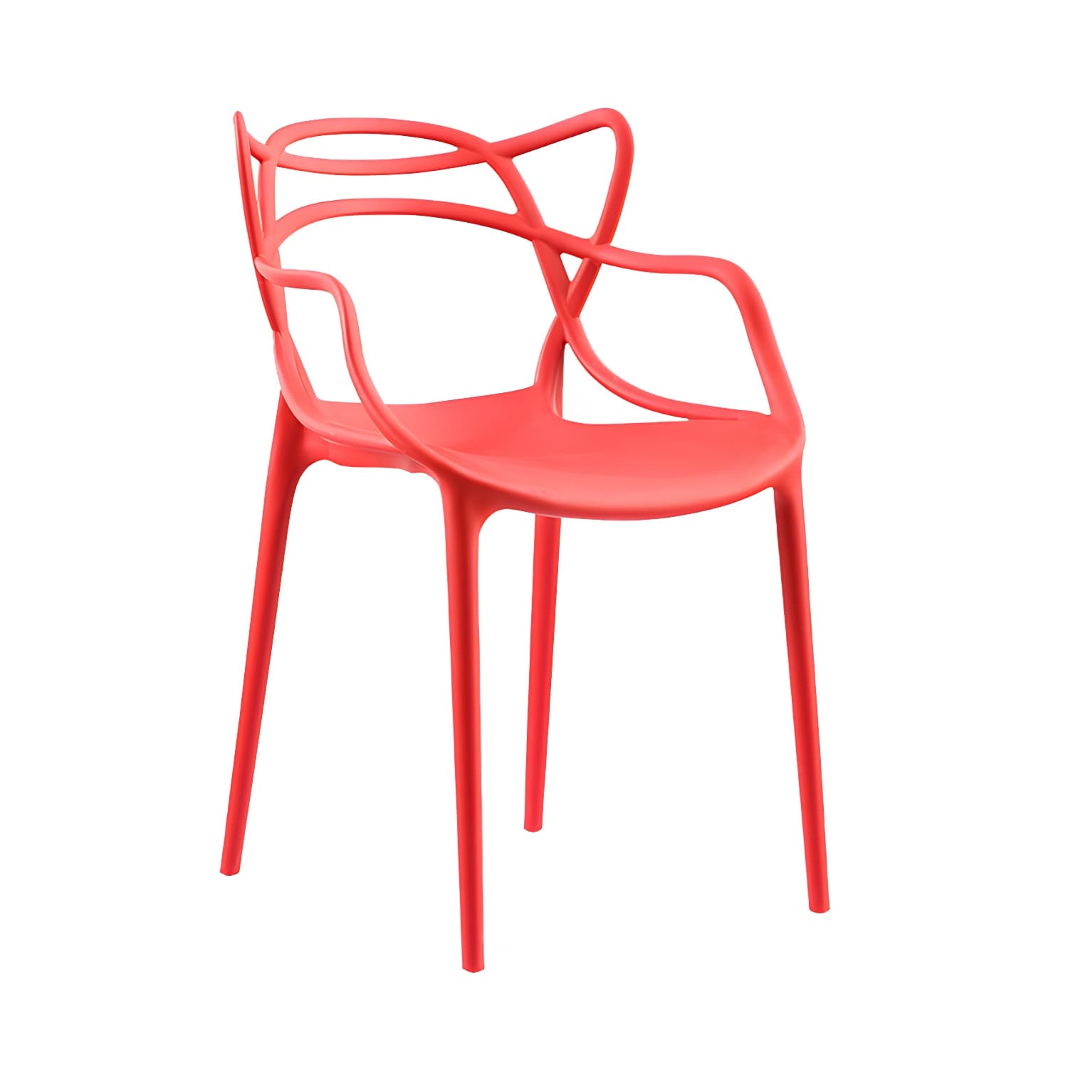 Open Back Dining Arm Chair Modern Indoor-Outdoor Plastic Chair thumbnail 13