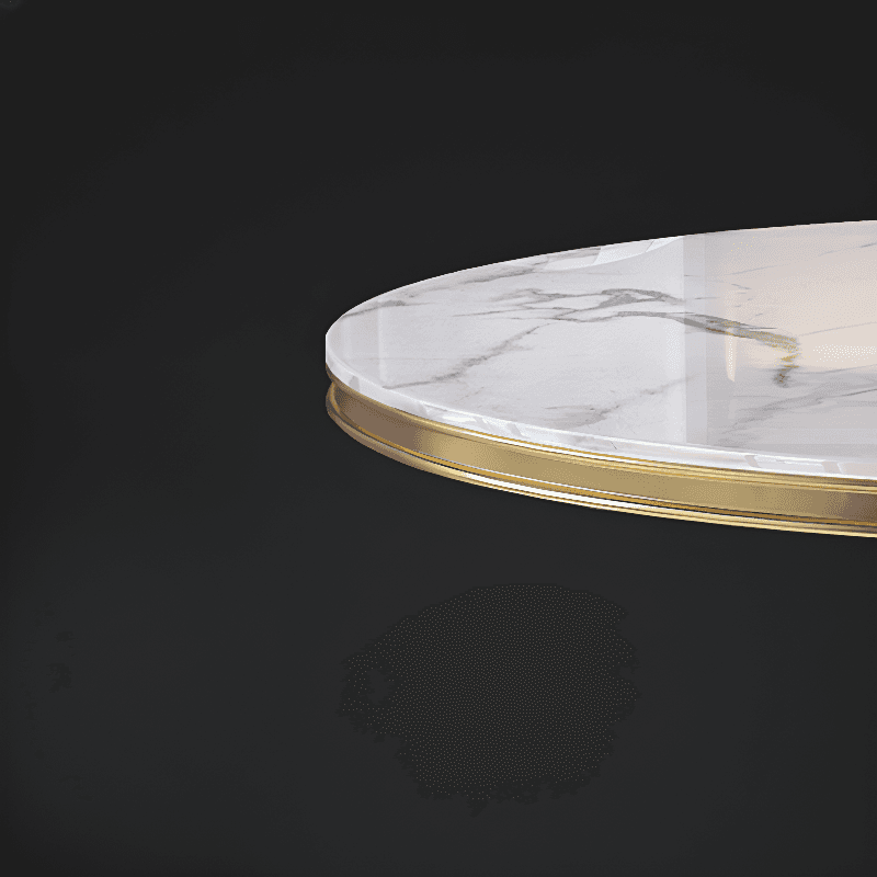 Art Deco Marble Stone Dining Table Set Available for 4, 6, or 8 People thumbnail 4