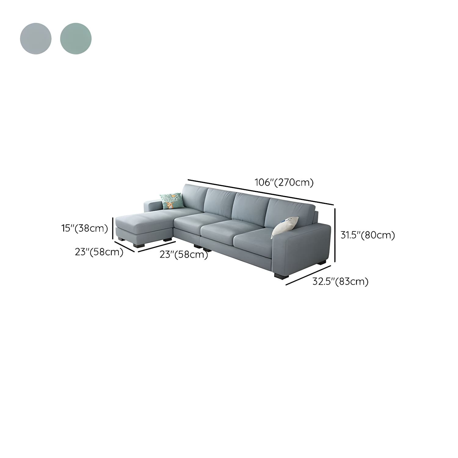 Scandinavian Wood Frame Straight Sofa with Cushion Back and Slipcover in 3 Piece Set thumbnail 28