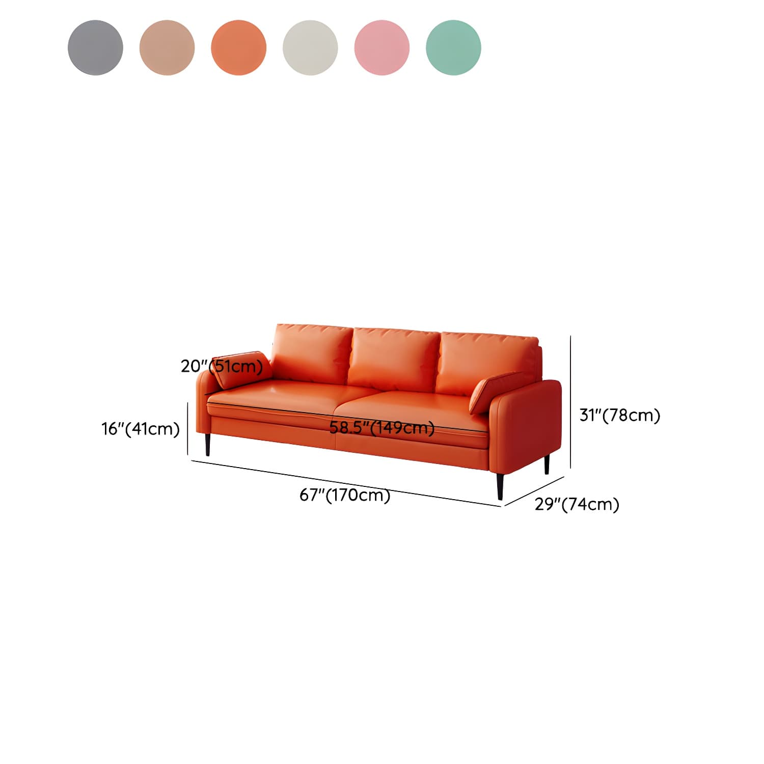 Modern Pillow Back Sofa with Storage Not Included for 35-40 Women thumbnail 21