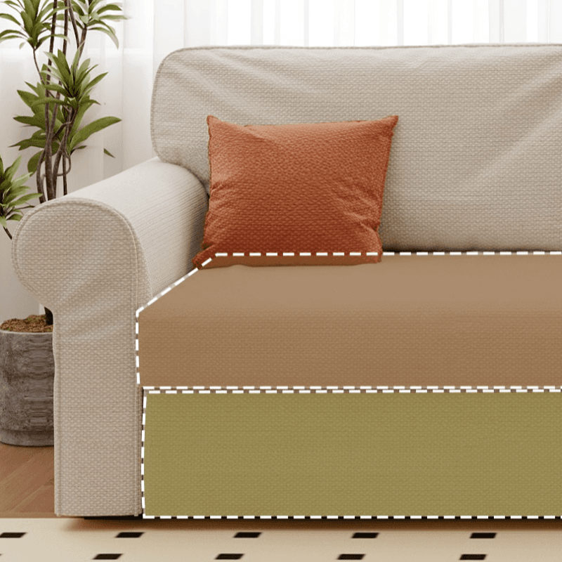Modish Solid Color Stain Resistant Standard Sofa in Black/Jade Green/Taupe for 4-seater/5 Person with 2 Pillows thumbnail 11