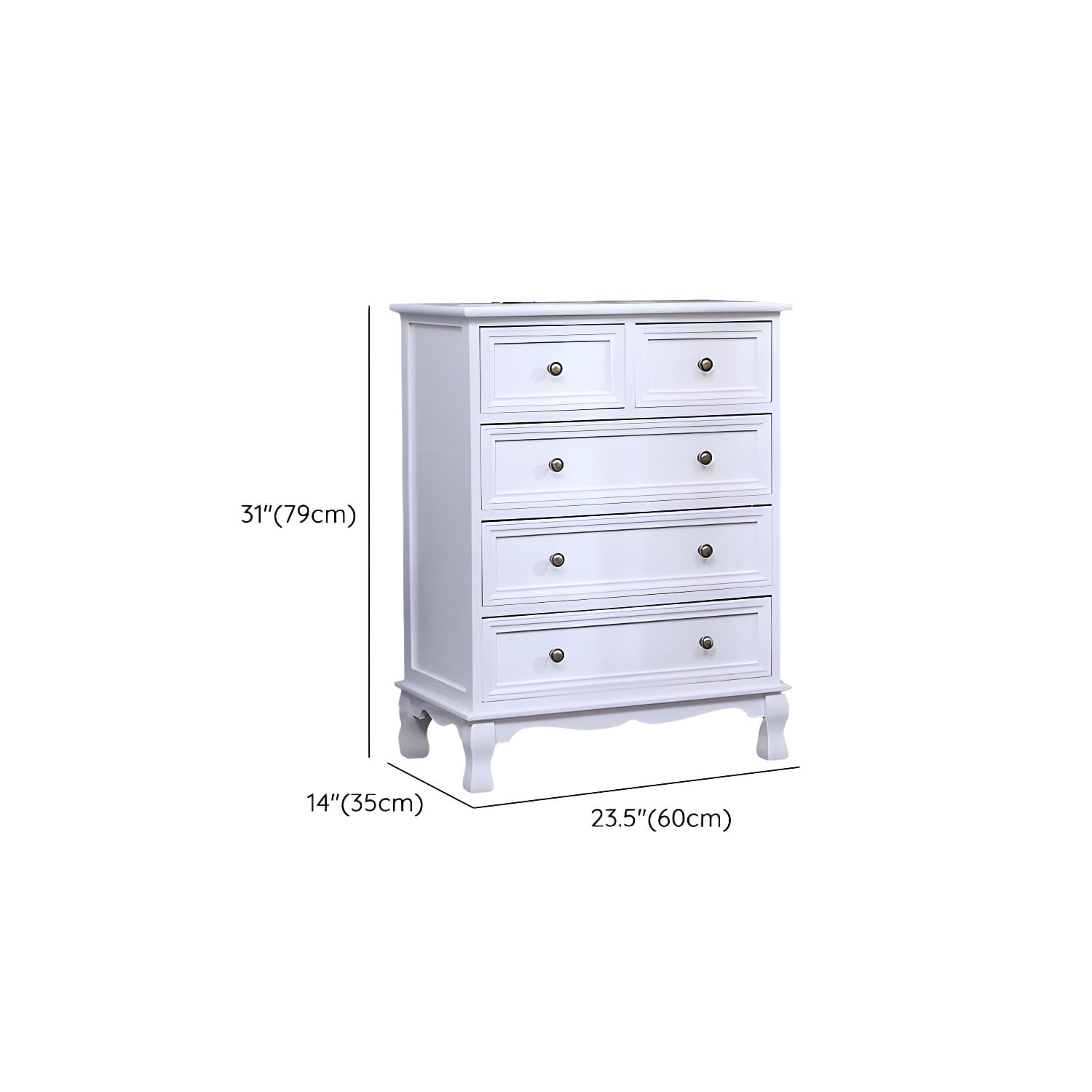 Wooden Bronze Solid Wood Dressers & Chests with Drawers Metal Handle, No Assembly - image 16