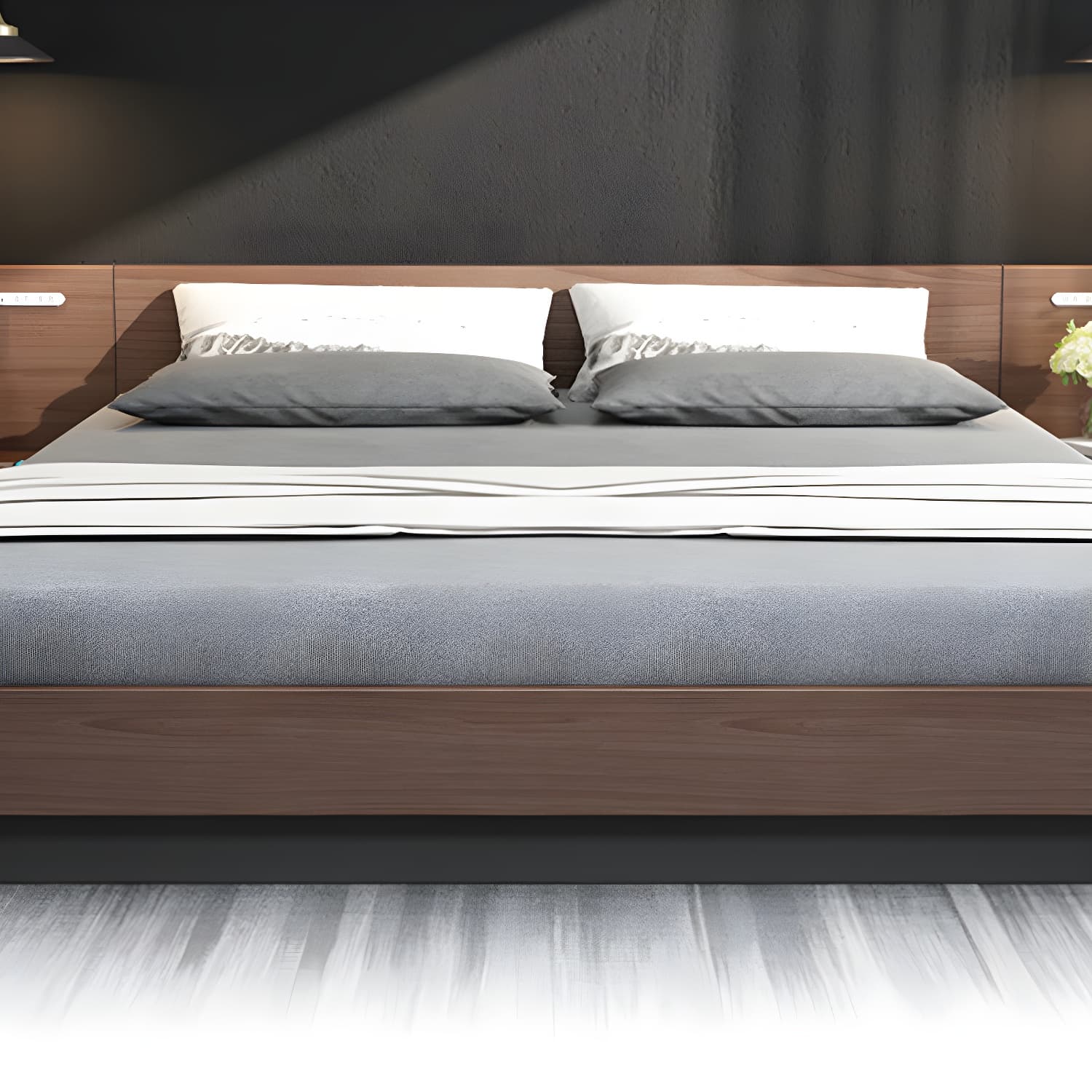 Lift Up Storage Platform Bed Contemporary Platform Bed Frame with Headboard thumbnail 11