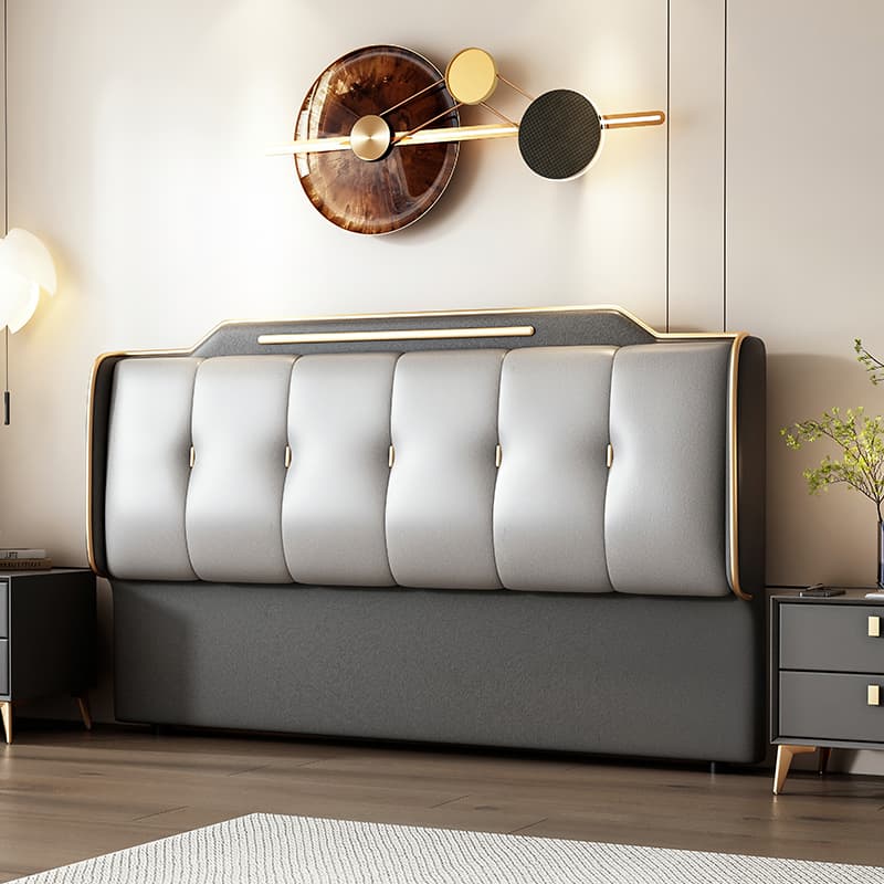 Art Deco Style Panel Headboard with No Distressing, Decorative-stitched Tufting, Rectangle Shape for Twin/Queen/Full Bed, Sponge Upholstery Fill, Standard Height thumbnail 2