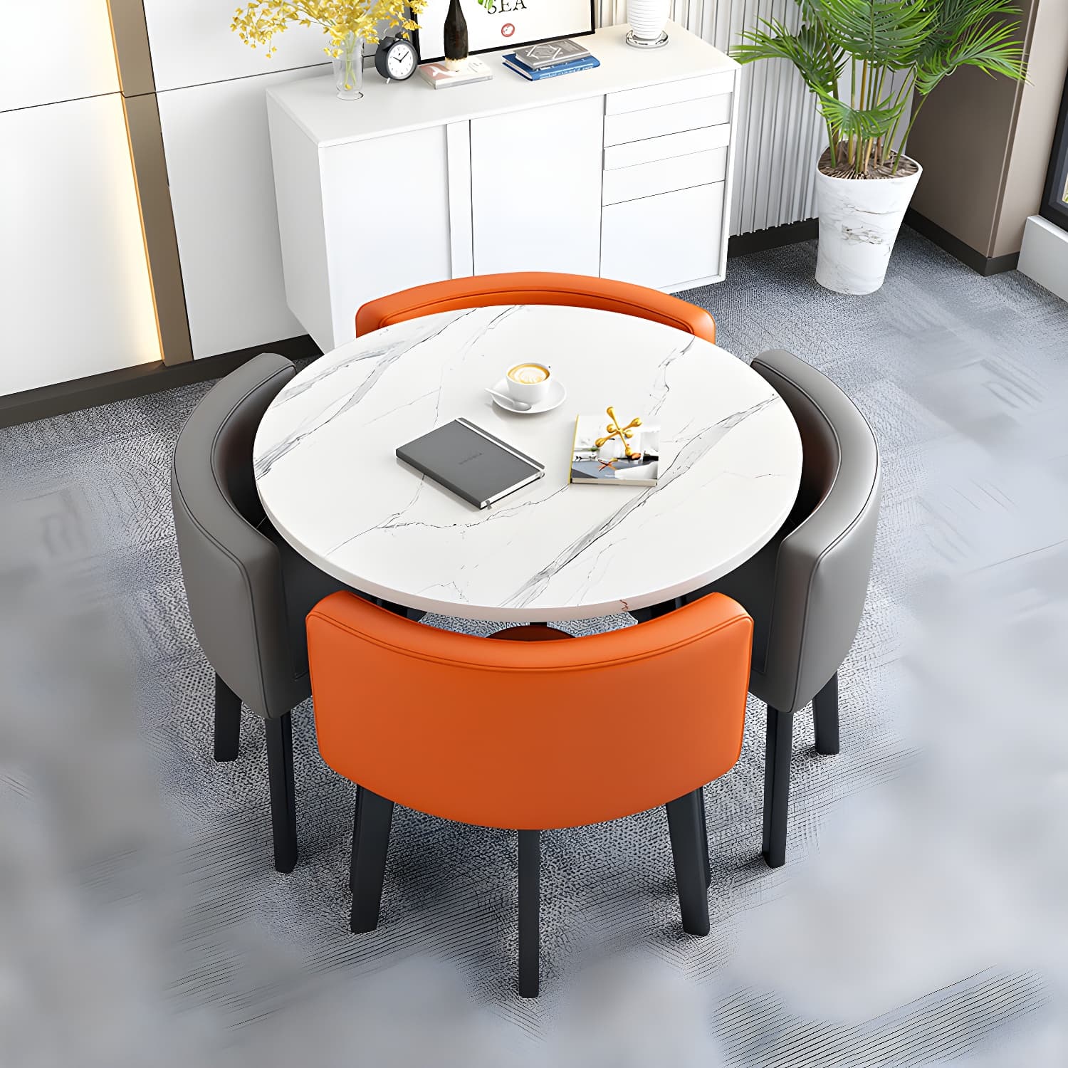 Modern Wood Dining Table Set 5 Pieces Dining Set for Home Use thumbnail 16