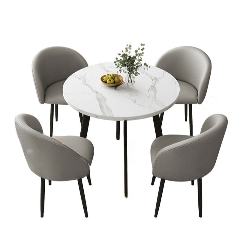 Circular Manufactured Wood Dining Table Set with Upholstered Back, Padded Chair, Arms, Seats 4 thumbnail 18