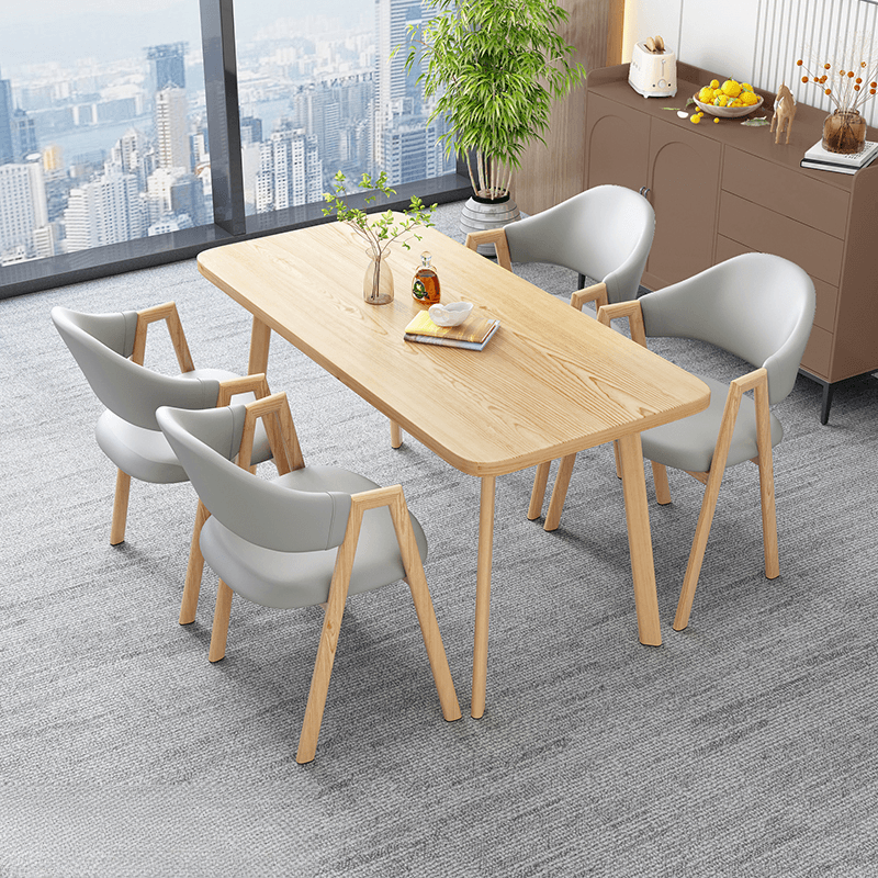Casual Dining Table Set with Natural Wood Finish, Reclaimed Wood Top, and Seating for 4 Chairs thumbnail 17