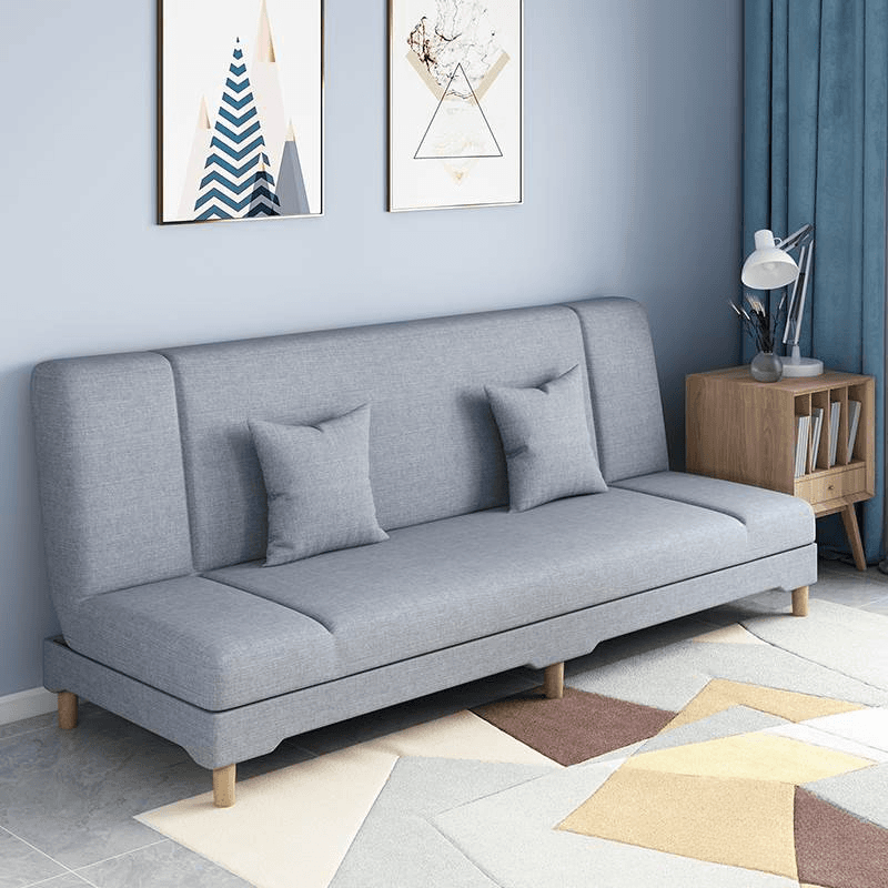Contemporary Modern Grey/Azure/Emerald Green Sleeper, Solid Color, 3-Seater with 2 Pillows thumbnail 7