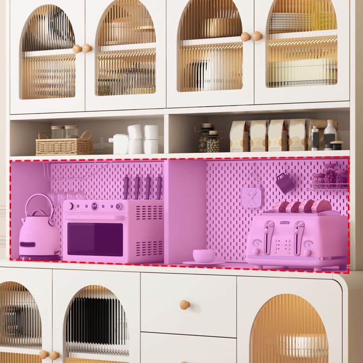 Scandinavian Wood Sideboard Cabinet with Adjustable Shelves and Glass Doors - 40cm Width thumbnail 11