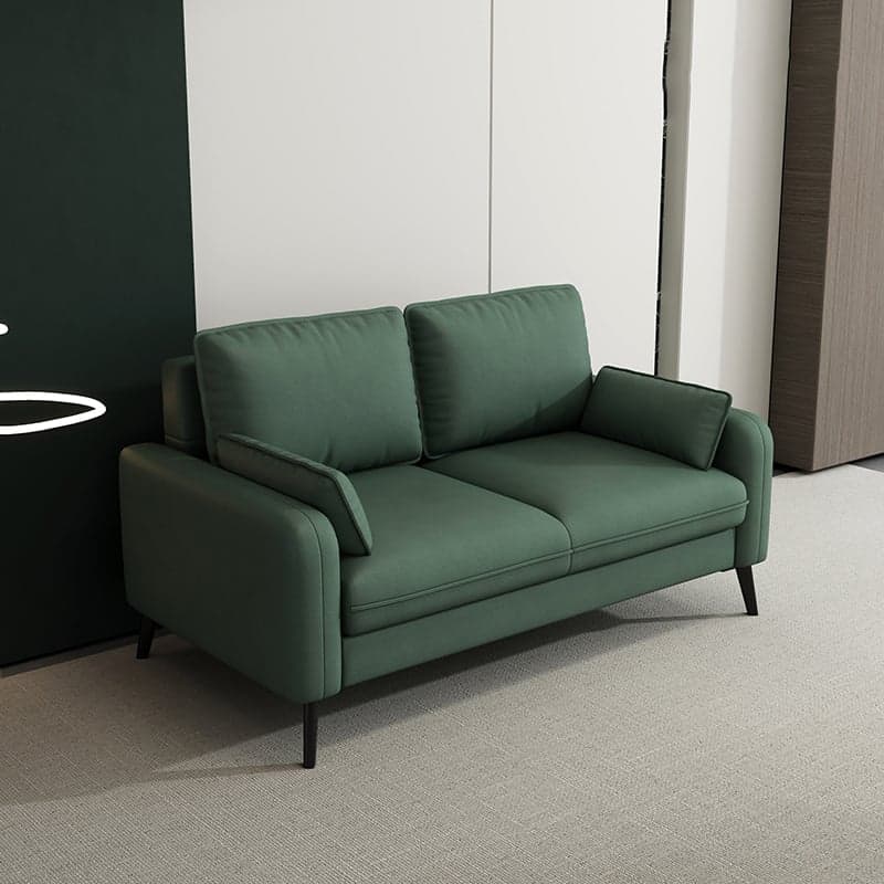 Modern Solid Color Loveseat with Square Arm and Wide Pillow Back for Living Spaces thumbnail 1