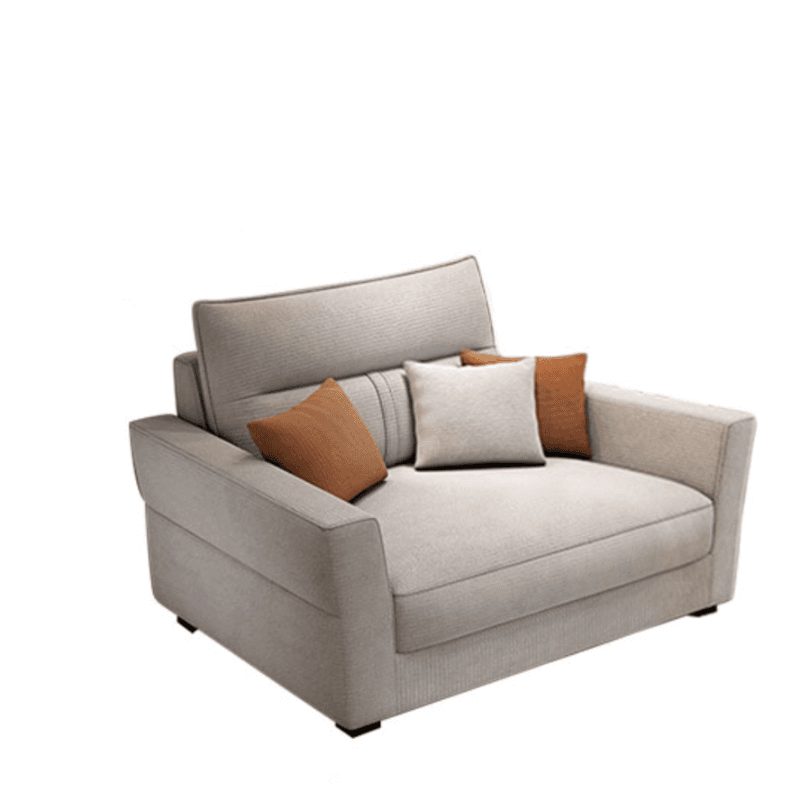 Standard Sofa/Single Sofa with Loose Back, Flannel Upholstery in Light Gray, Arm Included, 4/3 Pillows thumbnail 3