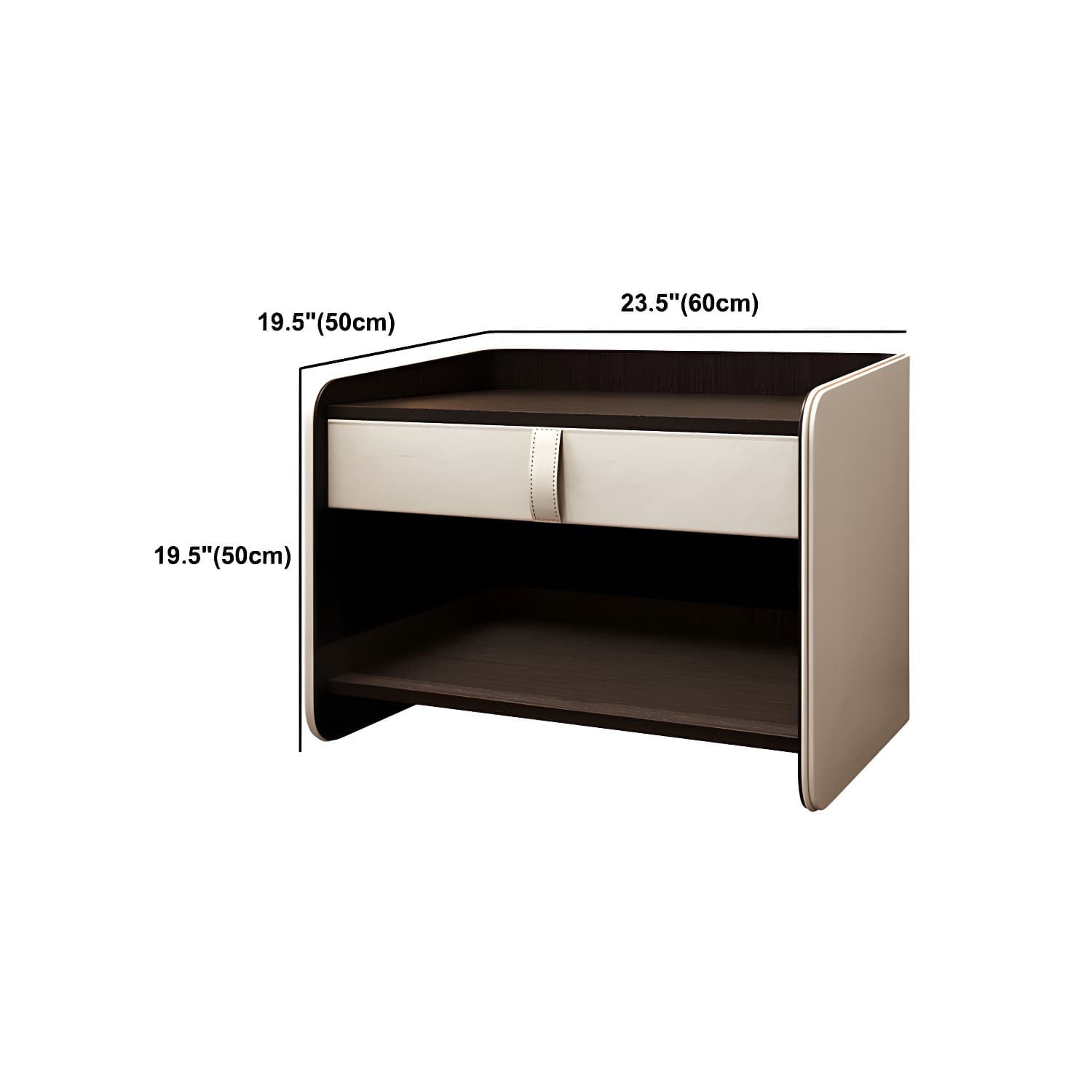 Faux Leather Nightstand 1 - Drawer Nightstand with Wood Accents thumbnail 17