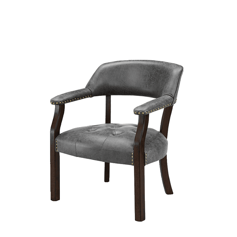 Sturdy Dining Room Arm Chair with Rollers, Decorative Nailhead, and Outlined Frame thumbnail 4