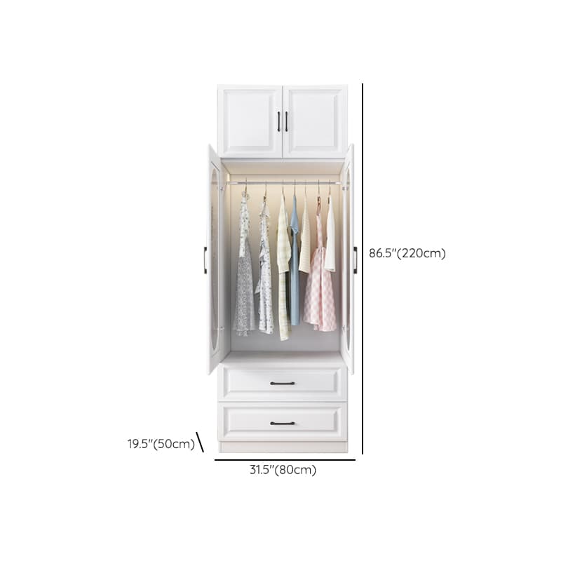 White Modish Timber Wardrobe with Soft Close Door, Interior Shelves, and Hanging Rod thumbnail 22