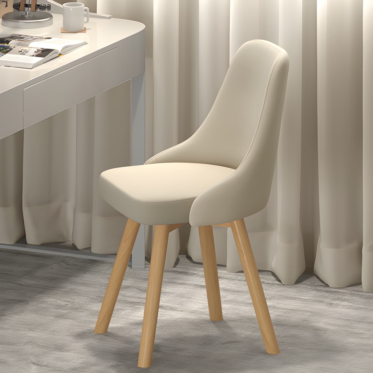 Solid Wood Dining Chair Modern Style Swivel Side Chair for Dining Room thumbnail 13
