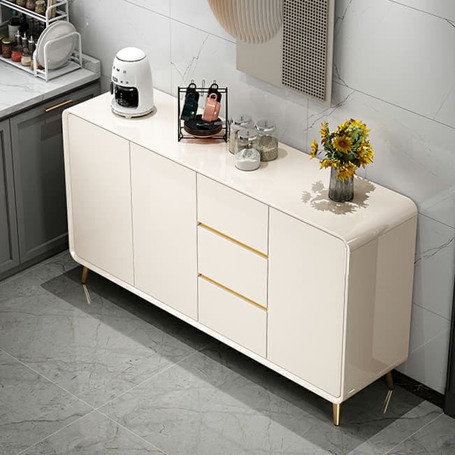 Elegant Wood Buffet with 3 Drawers and Cabinets for Kitchen Storage thumbnail 4