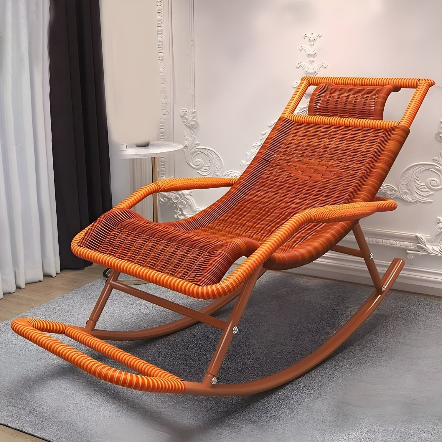 Modern Rattan Rocker Chair Reclining Rocking Chair for Home Decor - image 6