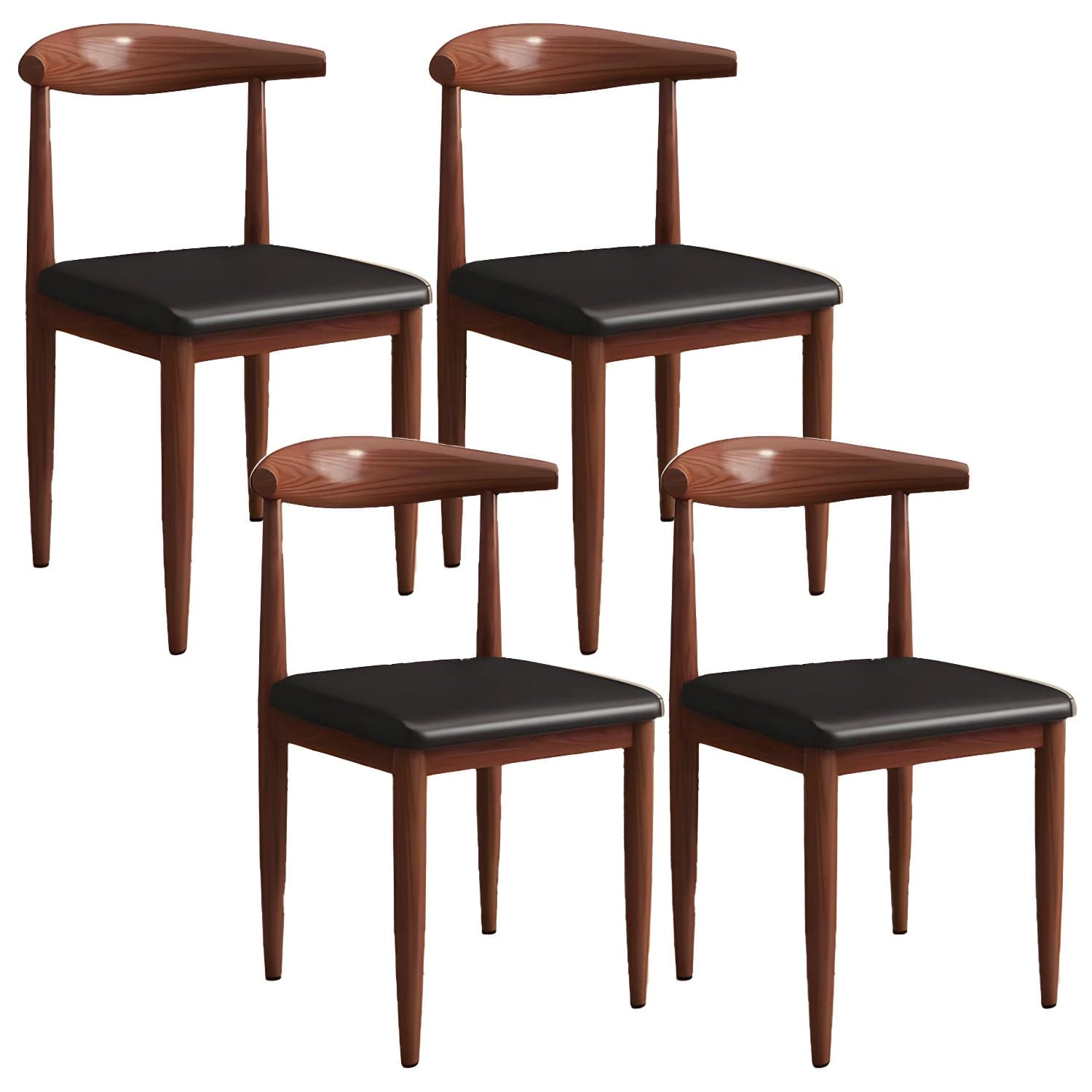 Modern Kitchen Dining Chairs Open Back Dining Chair with Metal Base thumbnail 9