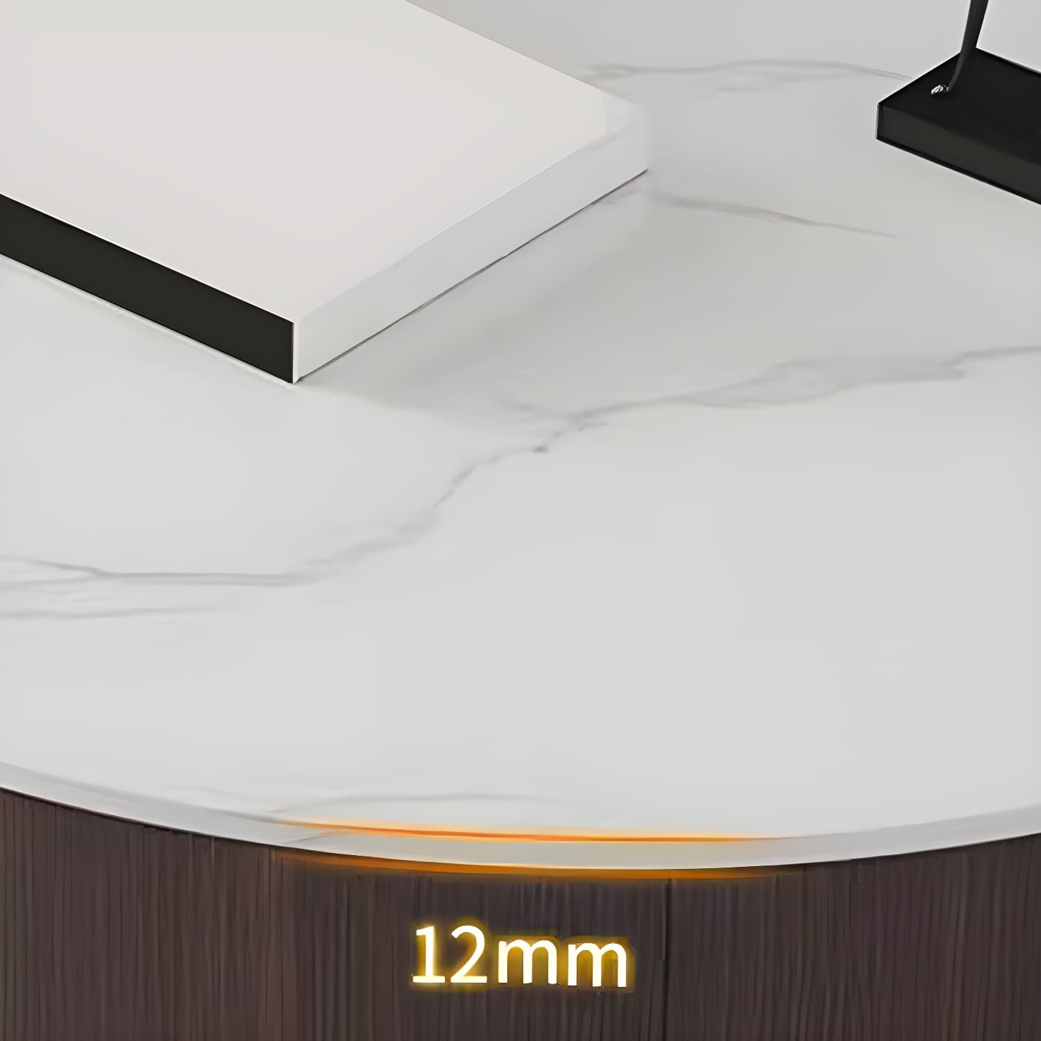 11"H Contemporary Coffee Table Round Coffee Cocktail Table with Drawer thumbnail 13