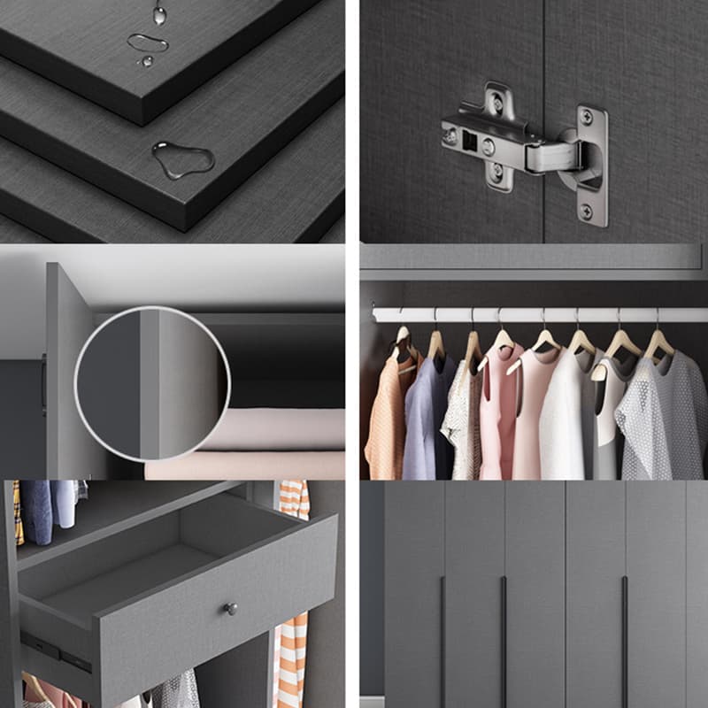 Trendy Dove Grey Wooden Wardrobe with Interior Shelves, Soft Close Door & Hanging Rod thumbnail 23