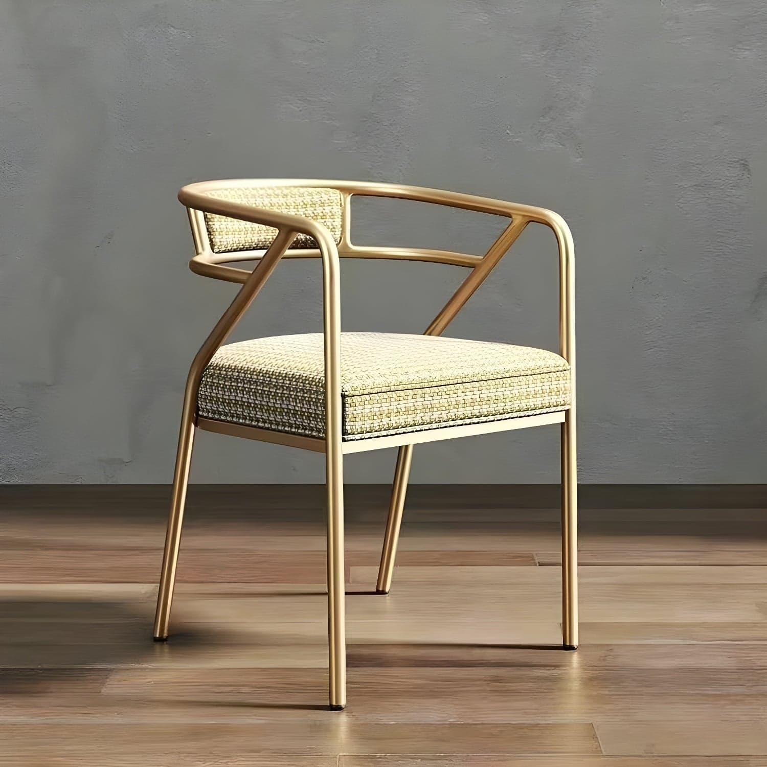 Glam Upholstered Arm Chair with Brass/Gold Legs for Kitchen & Dining thumbnail 12