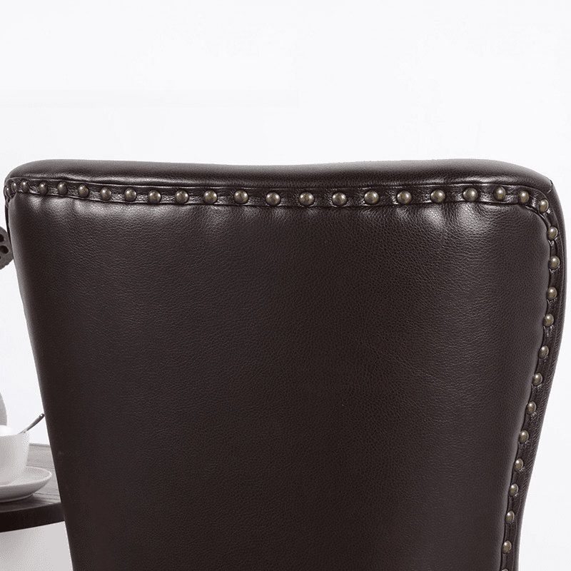 Vintage Secure Bordered Button-tufted Upholstered Side Chair with Wingbacked Chair, Nailhead Detailing and Foot Pads thumbnail 11