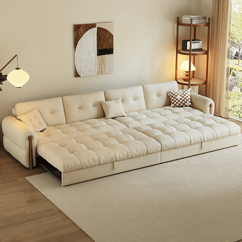 L-Shape/Straight Sofa/Sofa Chaise with Under-seat-storage, Left Hand Facing Orientation, Round Arm, and Button-tufted Details thumbnail 3