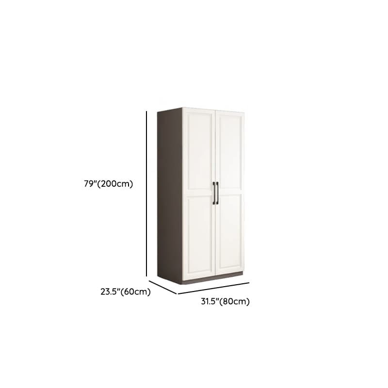 Chalk Minimalist Manufactured Wood Cabinet Armoire with 2-Drawer, Soft Close Door, Interior Shelves, and Clothing Rod thumbnail 17