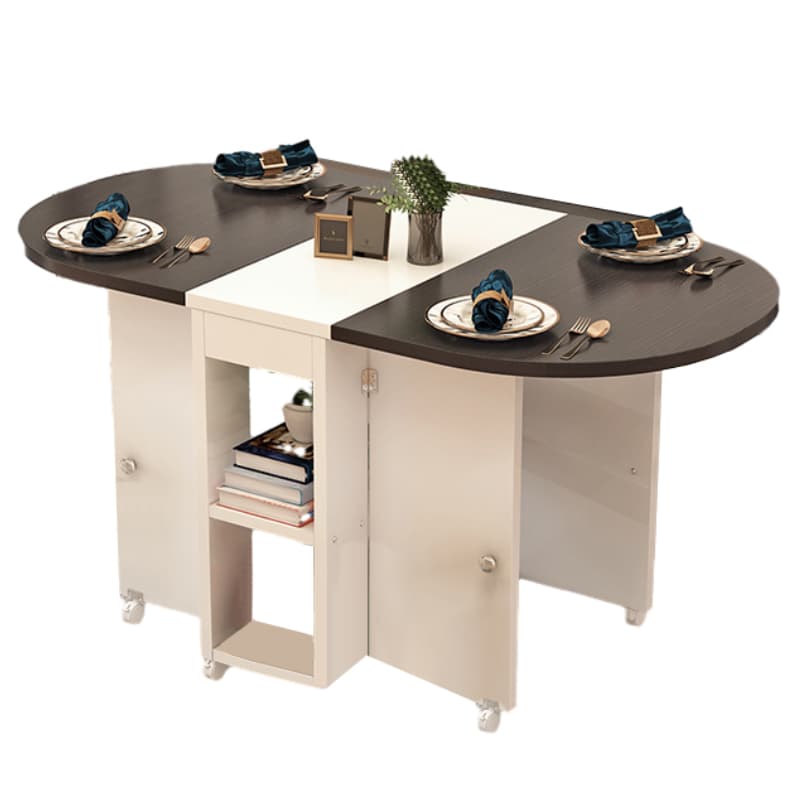 Collapsible Pedestal Manufactured Wood Kitchen & Dining Table 30in by 30in Modern Style thumbnail 9