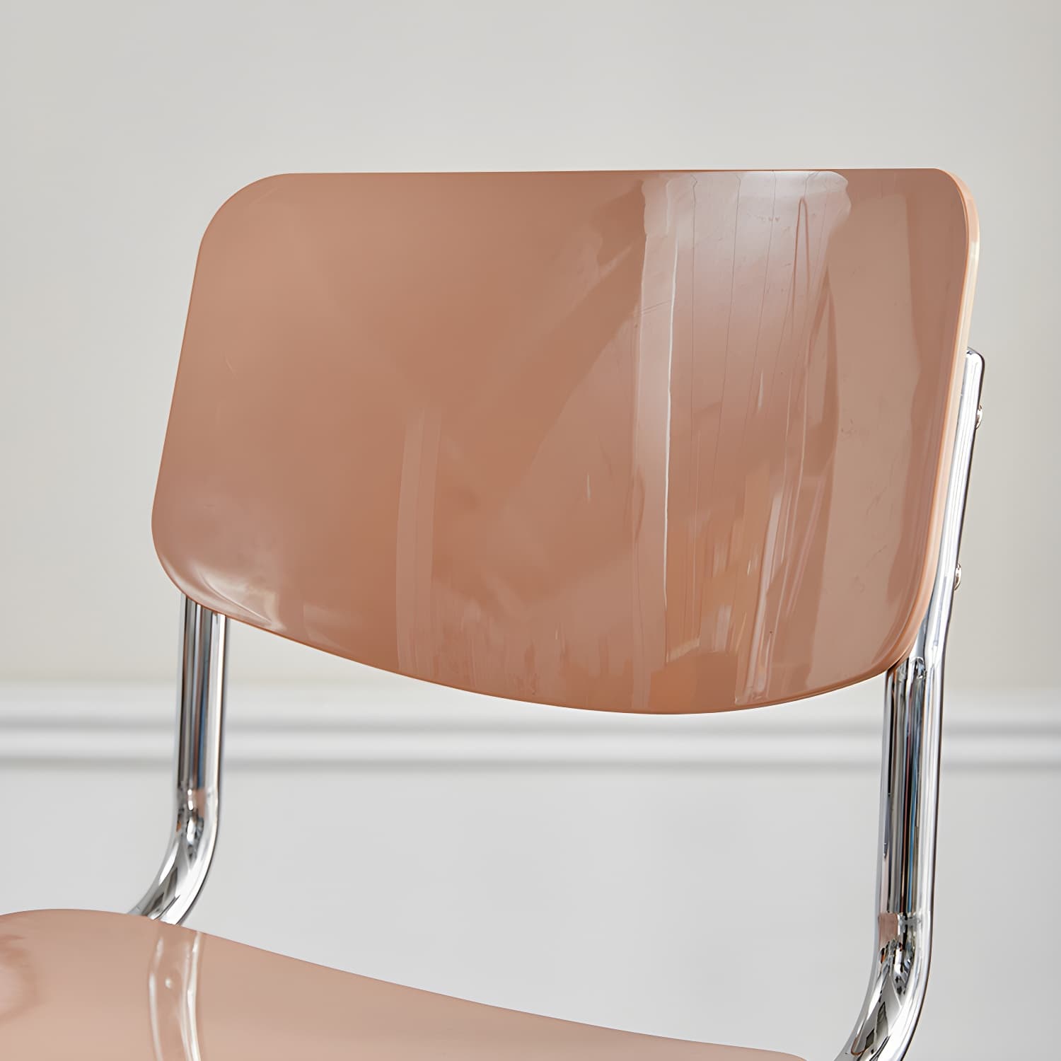 Modern Plastic & Acrylic Side Chair with Low Back and Open Back Style - Silver Leg Color thumbnail 10