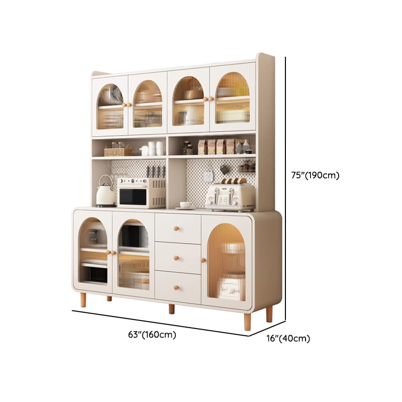 Scandinavian Wood Sideboard Cabinet with Adjustable Shelves and Glass Doors - 40cm Width thumbnail 18