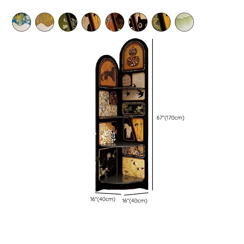 Modern Simple Style Nook Decorative Cabinet with 4 Exterior Shelves, Laminate Countertop in Midnight Black thumbnail 18