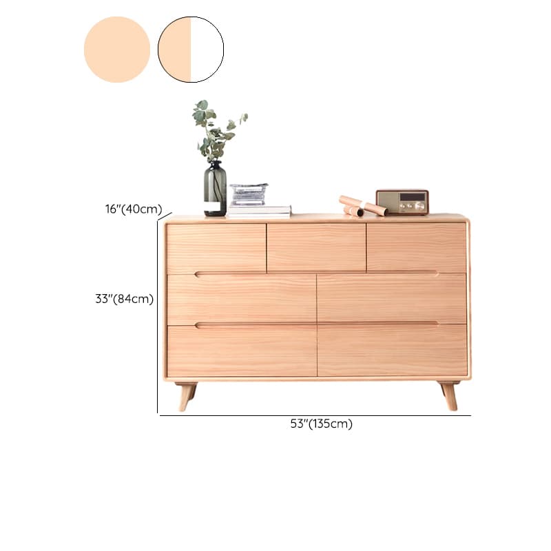 Five-Drawer Wooden Dresser, Natural Color, Modern Design, 50in Length, Pre-Drilled thumbnail 19