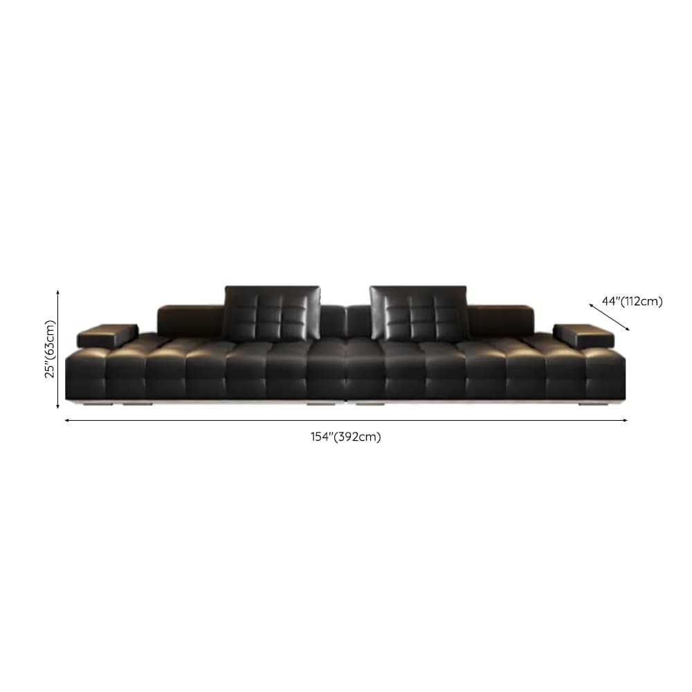 Versatile Black Sofa, Straight/L-Shape, 7-Seater, Horizontal/Right Hand Facing Orientation thumbnail 14
