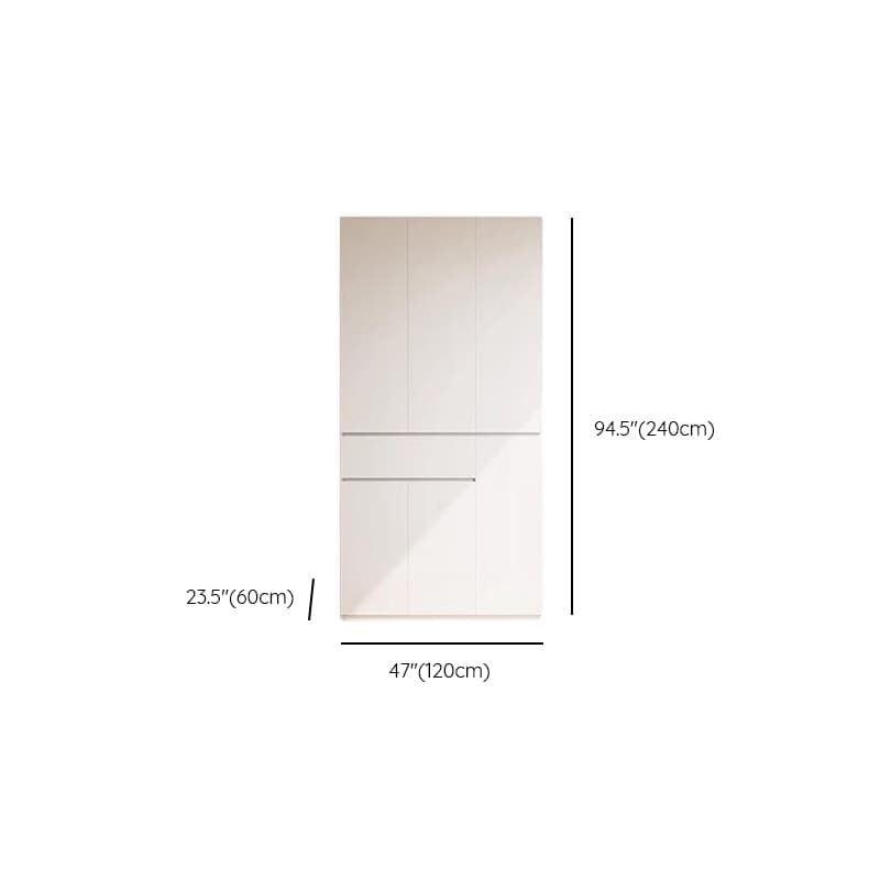 Chalk Minimalist Wood Cabinet Armoire with Soft Close Drawer and Door, Interior Shelves, and Clothing Rod thumbnail 13