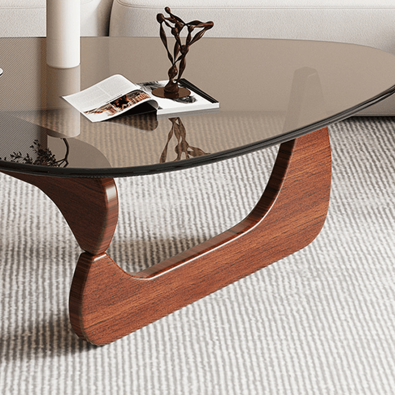 Simplistic Pennels Tempered Glass Single Side Table with Abstract Base Indoor Use thumbnail 7
