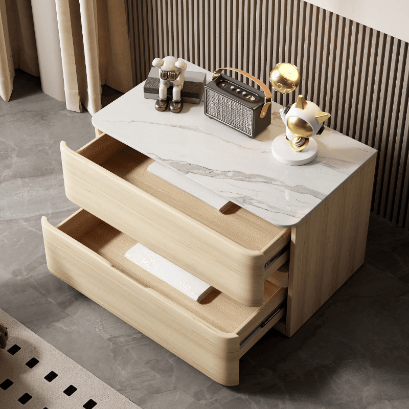 Postmodern Bedside Cabinet Nightstand with 2 Drawers thumbnail 11